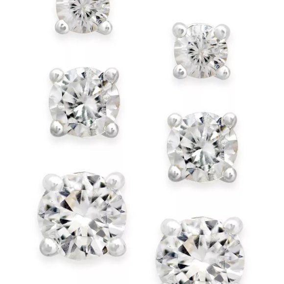 Charter Club Cubic Zirconia Trio Stud Set - Picture 1 of 3